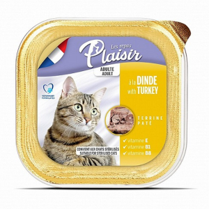 PLAISIR פטה לחתול בטעם הודו 100 גרם